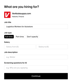Ordering form Job Post v2