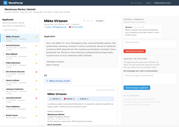 WorkPortal — Traditional Job Portal